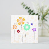 Invitation Modèle de fleurs pour Sauvegarder la Date (Debout devant)