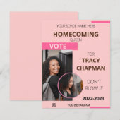 Invitation Modèle de flyer de vote pour la reine de la rentré (Devant / Derrière)