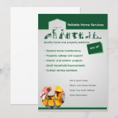 Invitation Modèle de flyer modifiable pour les services à dom (Devant / Derrière)