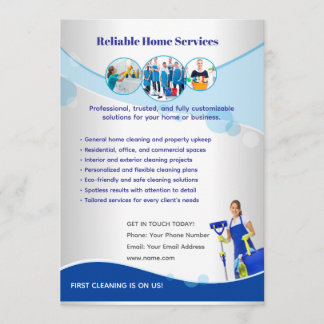 Invitation Modèle de flyer modifiable pour les services à dom