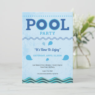 Invitation Modèle de flyer pour une fête au bord de la piscin