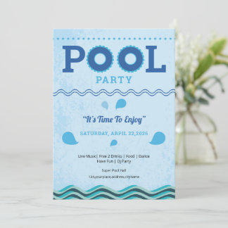 Invitation Modèle de flyer pour une fête au bord de la piscin