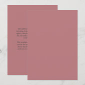 Invitation Modèle de fond Rose Poussiéreuse Mariage (Devant / Derrière)