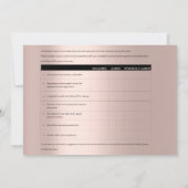 Invitation Modèle de formulaire de rétroaction Rose maquillag (Dos)