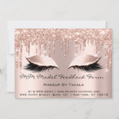 Invitation Modèle de formulaire de rétroaction Rose maquillag (Devant)