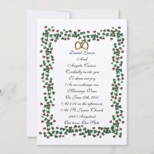 Invitation Modèle de frontière Ivy (Devant)