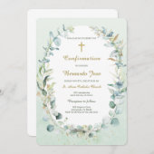 Invitation Modèle de garçon de confirmation de la verdure (Devant / Derrière)