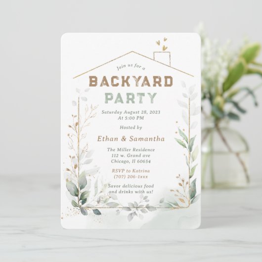 Invitation Modèle de Jardin modifiable (Debout devant)