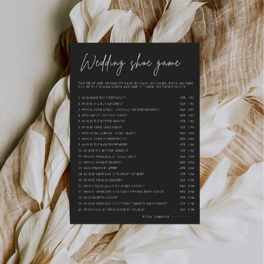 Invitation Modèle de jeu de chaussures Mariage noir,