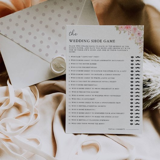 Invitation Modèle de jeu de chaussures Mariage rose,