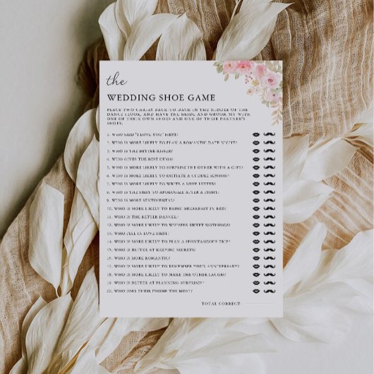 Invitation Modèle de jeu de chaussures Mariage rose,