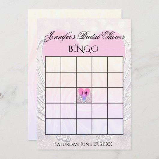 Invitation Modèle de jeu Fête des mariées Bingo (Devant / Derrière)