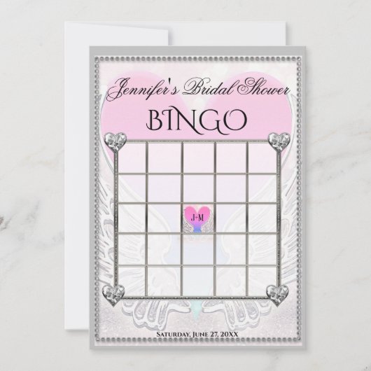 Invitation Modèle de jeu Fête des mariées Bingo (Devant)