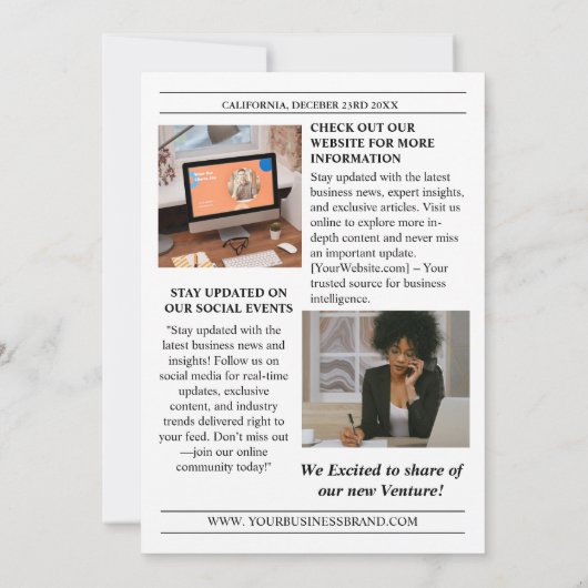 Invitation Modèle de journal d'affaires, journal (Dos)