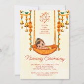 Invitation Modèle de la cérémonie indienne de baptême du berc (Devant)