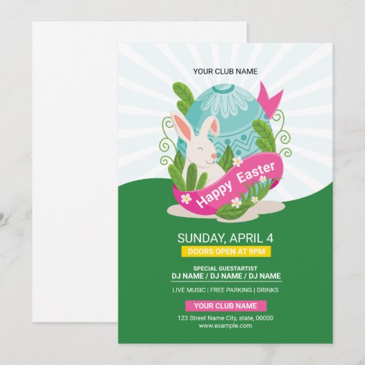 Invitation Modèle de la circulaire d'invitation de Pâques (Devant / Derrière)