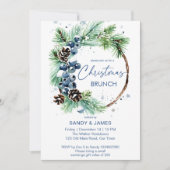 Invitation Modèle de la couronne de pin de Noël (Devant)