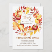Invitation Modèle de la couronne de pomme du dîner de Thanksg (Devant)