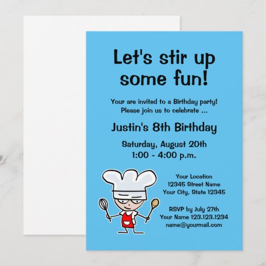 Invitation Modèle de la fête d'anniversaire (Devant / Derrière)