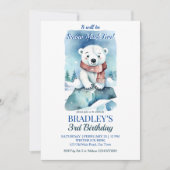 Invitation Modèle de la fête d'anniversaire d'hiver de l'ours (Devant)
