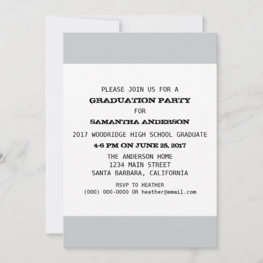 Invitation Modèle de la fête de graduation (Devant)