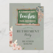 Invitation Modèle de la partie de retraite de l'enseignant ru (Devant / Derrière)