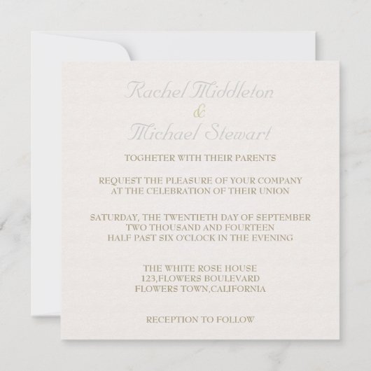 Invitation Modèle de la Rose blanche (Dos)