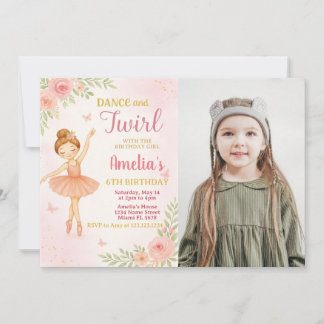 Invitation Modèle de la soirée dansante rose pour filles