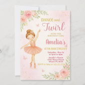 Invitation Modèle de la soirée dansante rose pour filles (Devant)