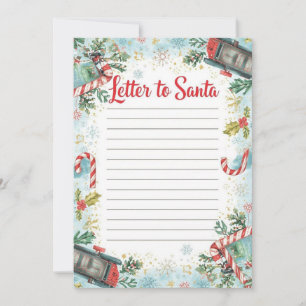 Invitation Modèle de lettre au Père Noël pour garçons Pôle