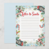 Invitation Modèle de lettre au Père Noël pour garçons | Pôle  (Devant / Derrière)