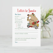 Invitation Modèle de lettre de Noël pour l'ours du Père Noël (Debout devant)