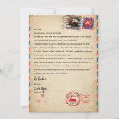 Invitation Modèle de lettre du Père Noël vintage | Nord perso (Devant)