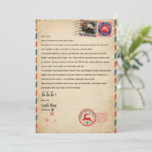 Invitation Modèle de lettre du Père Noël vintage | Nord perso (Debout devant)