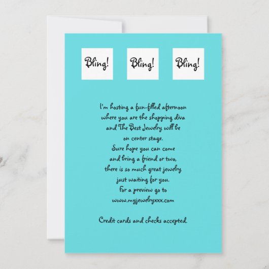Invitation Modèle de l'invitation à la bijouterie (Dos)