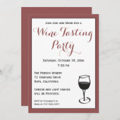 Invitation Modèle de l'invitation à la dégustation de vins (Devant / Derrière)