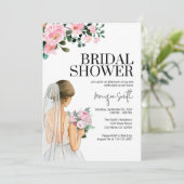 Invitation Modèle de l'invitation à la douche nuptiale floral (Debout devant)