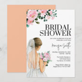 Invitation Modèle de l'invitation à la douche nuptiale floral (Devant / Derrière)