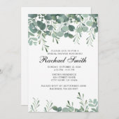 Invitation Modèle de l'invitation à la douche nuptiale verte, (Devant / Derrière)