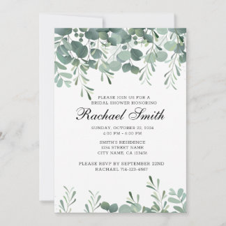 Invitation Modèle de l'invitation à la douche nuptiale verte,