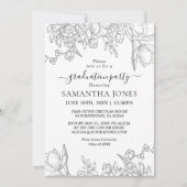 Invitation Modèle de l'invitation à la graduation minimale (Devant)