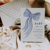 Invitation Modèle de l'invitation Baby shower Bleu Bow