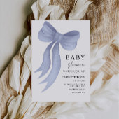 Invitation Modèle de l'invitation Baby shower Bleu Bow