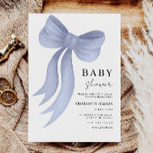 Invitation Modèle de l'invitation Baby shower Bleu Bow