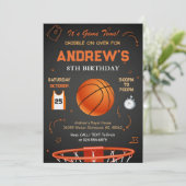 Invitation Modèle de l'invitation d'anniversaire de basket-ba (Debout devant)