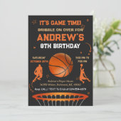 Invitation Modèle de l'invitation d'anniversaire de basket-ba (Debout devant)