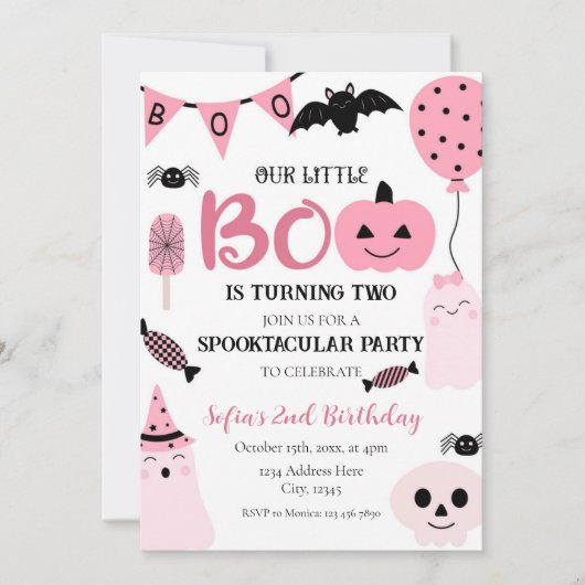 Invitation Modèle de l'invitation d'anniversaire d'Halloween (Devant)