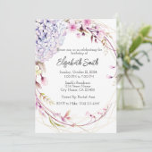 Invitation Modèle de l'invitation d'anniversaire florale viol (Debout devant)