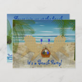 Invitation Modèle de l'invitation de Beach Party (Devant / Derrière)