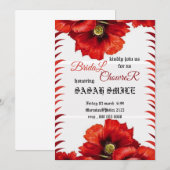 Invitation Modèle de l'invitation de douche nuptiale, Fleur s (Devant / Derrière)